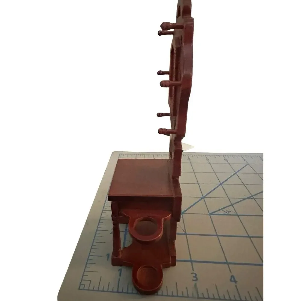 Vintage Victorian Red Wood Hall Tree Dollhouse Furniture 1:12 Miniature Hallway